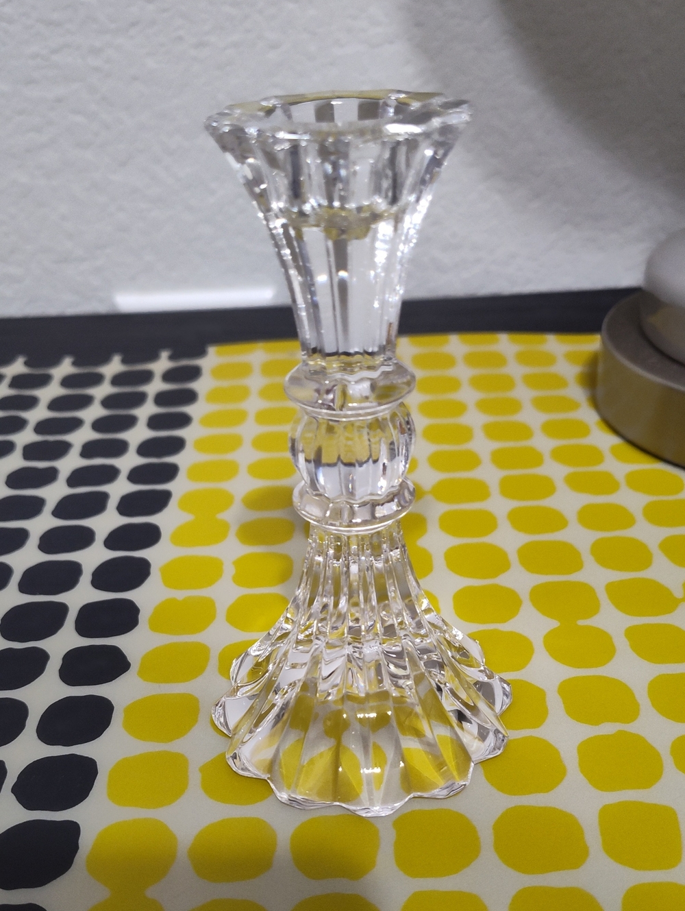 ♨️3/$10 Single Clear Crystal Taper Holder, ~5"